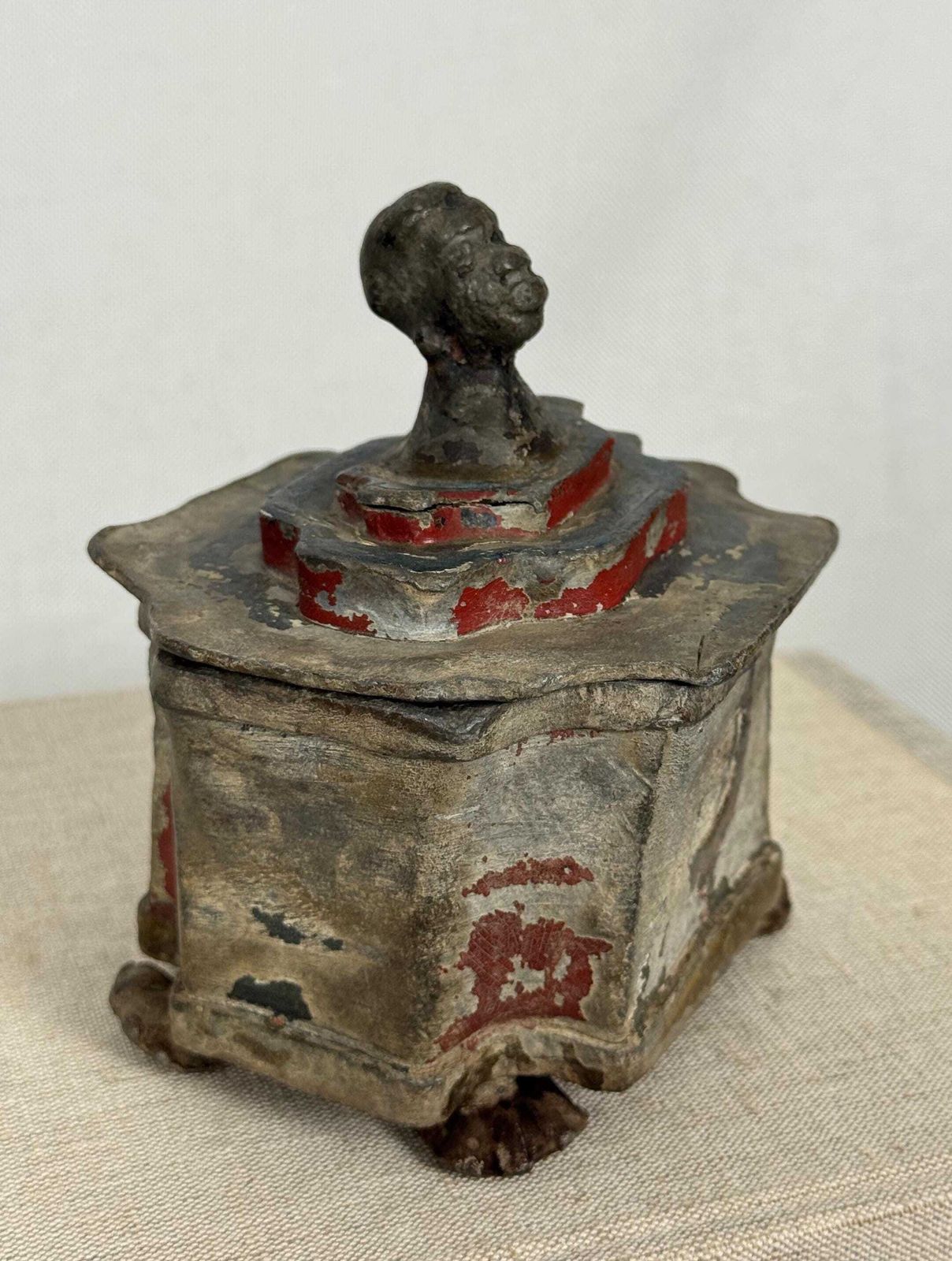 1700s Antique Lead Tobacco Jar | 18th Century Tobacco Pot | Colonial Decor photo 180.0