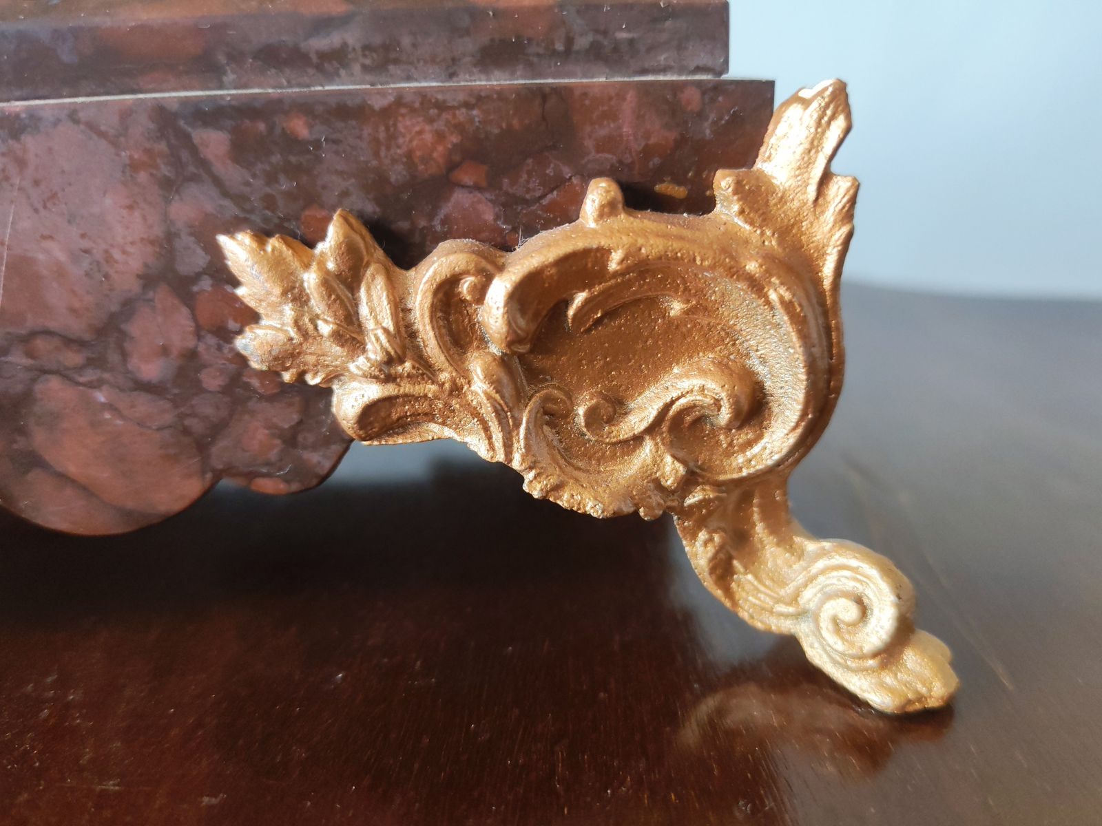 Large 19th Century Louis XVI Revival Table Lamp – Hand Etched Cast Iron & Marble Base With Mother Of Pearl Shade photo vinterior