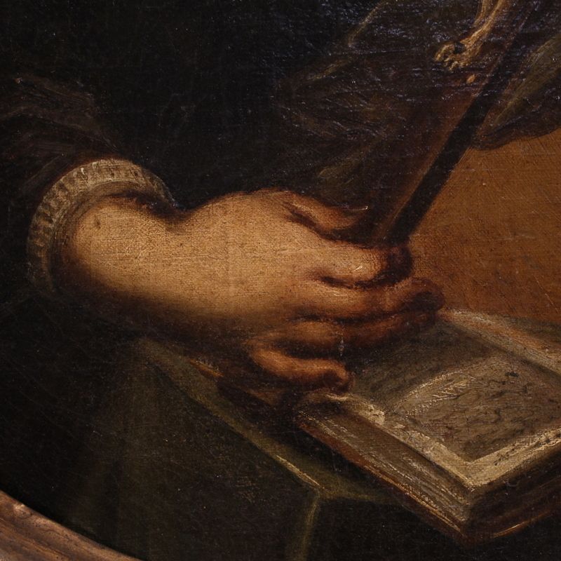 photo buy Antique Oval Painting Of Saint Catherine Of Genoa From The 17th Century