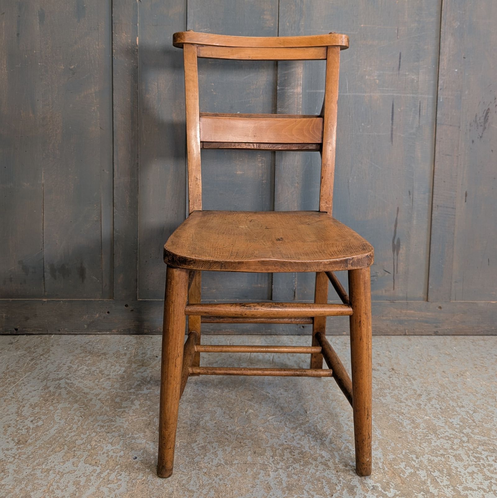 Pleasing Ochre 1910’s Elm & Beech Classic Church Chapel Chairs photo for sale