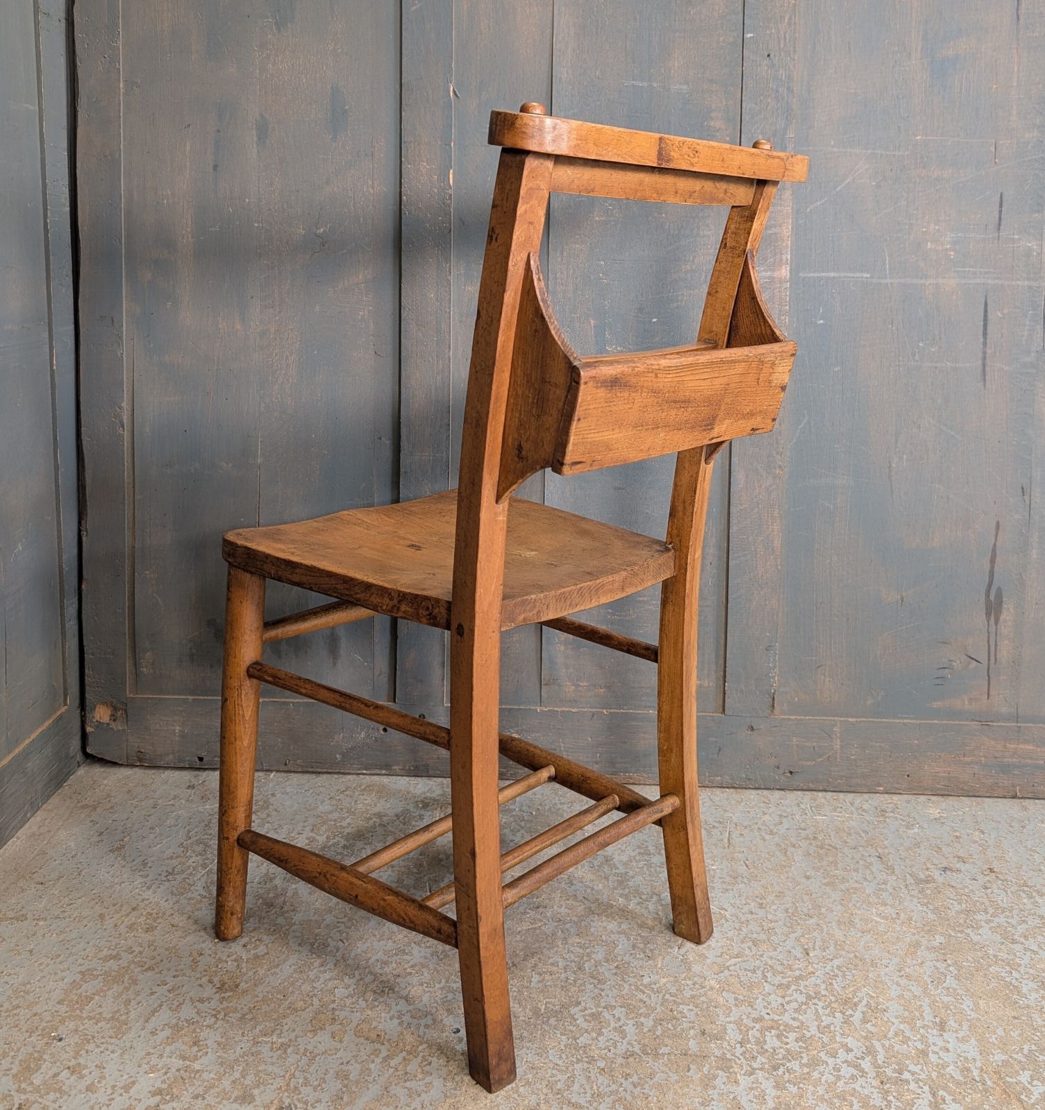 Pleasing Ochre 1910’s Elm & Beech Classic Church Chapel Chairs photo 70.0