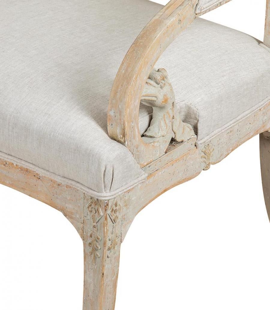 Pair Of 19th Century Period Gustavian Armchairs Made In Stockholm photo vinterior