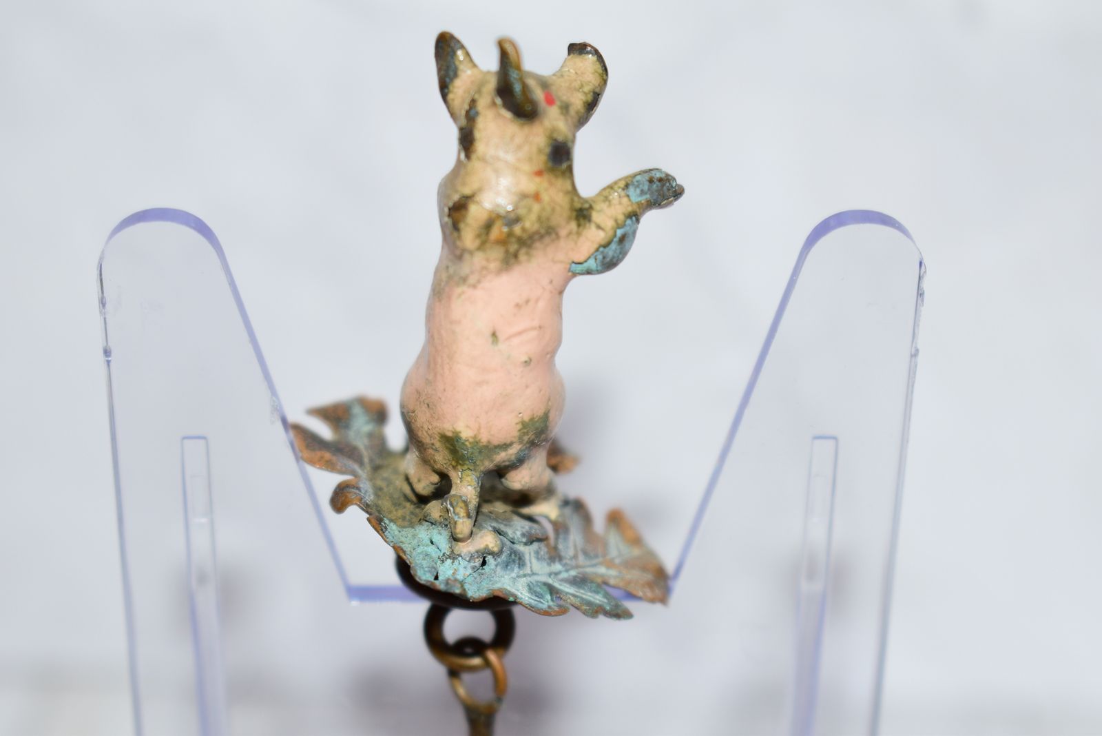 photo furniture Cold Painted Bronze Begging Pig Table Bell Handle And Clapper In Shape Of An Acorn   Gorgeous Rare Viennese Figure