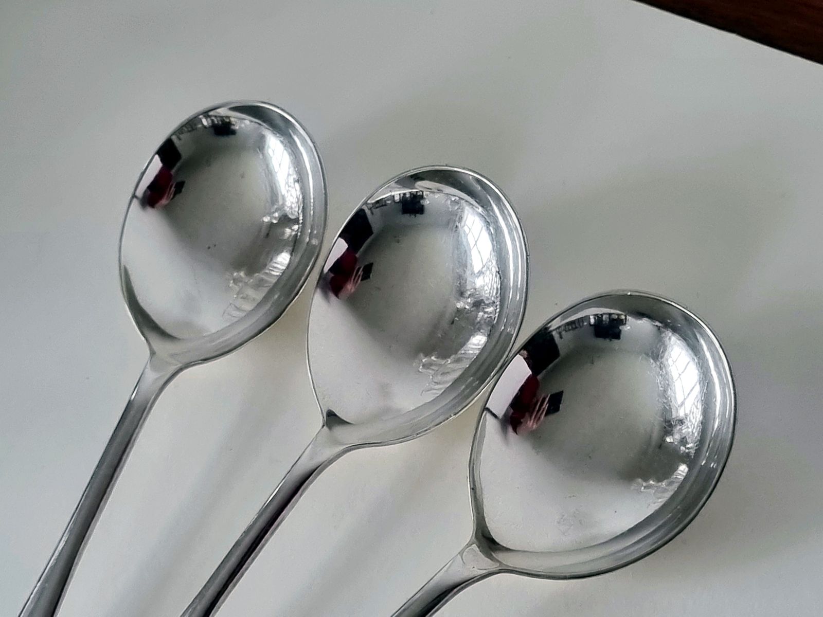 Vintage John Stephenson Sheffield Soup Spoons Set Of 3 photo for sale