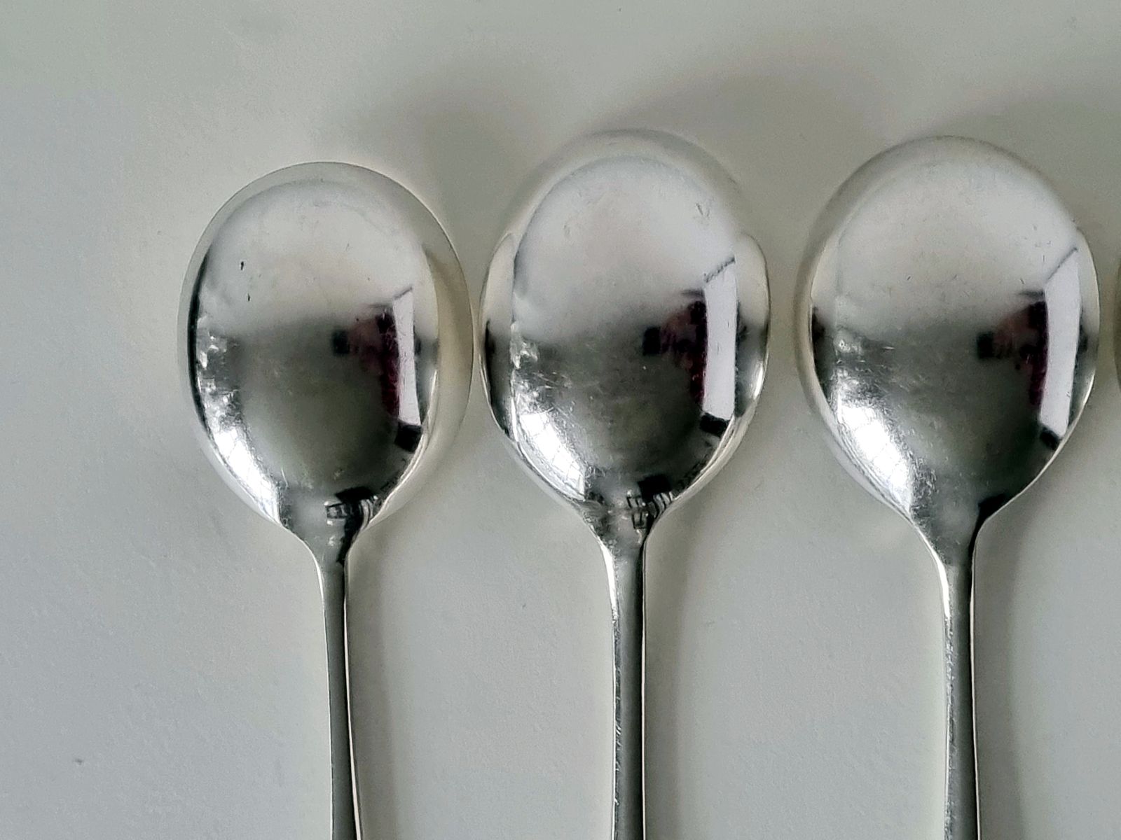 photo for sale Vintage Silverplate Soup Spoons Set, Mismatched Epns Flatware, Sheffield