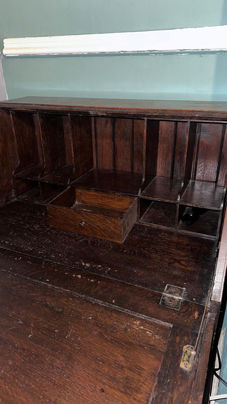 Ercol 438 Oak Carved Bureau Extremely Rare Bureau Desk 1933 Catalogue photo 567.0