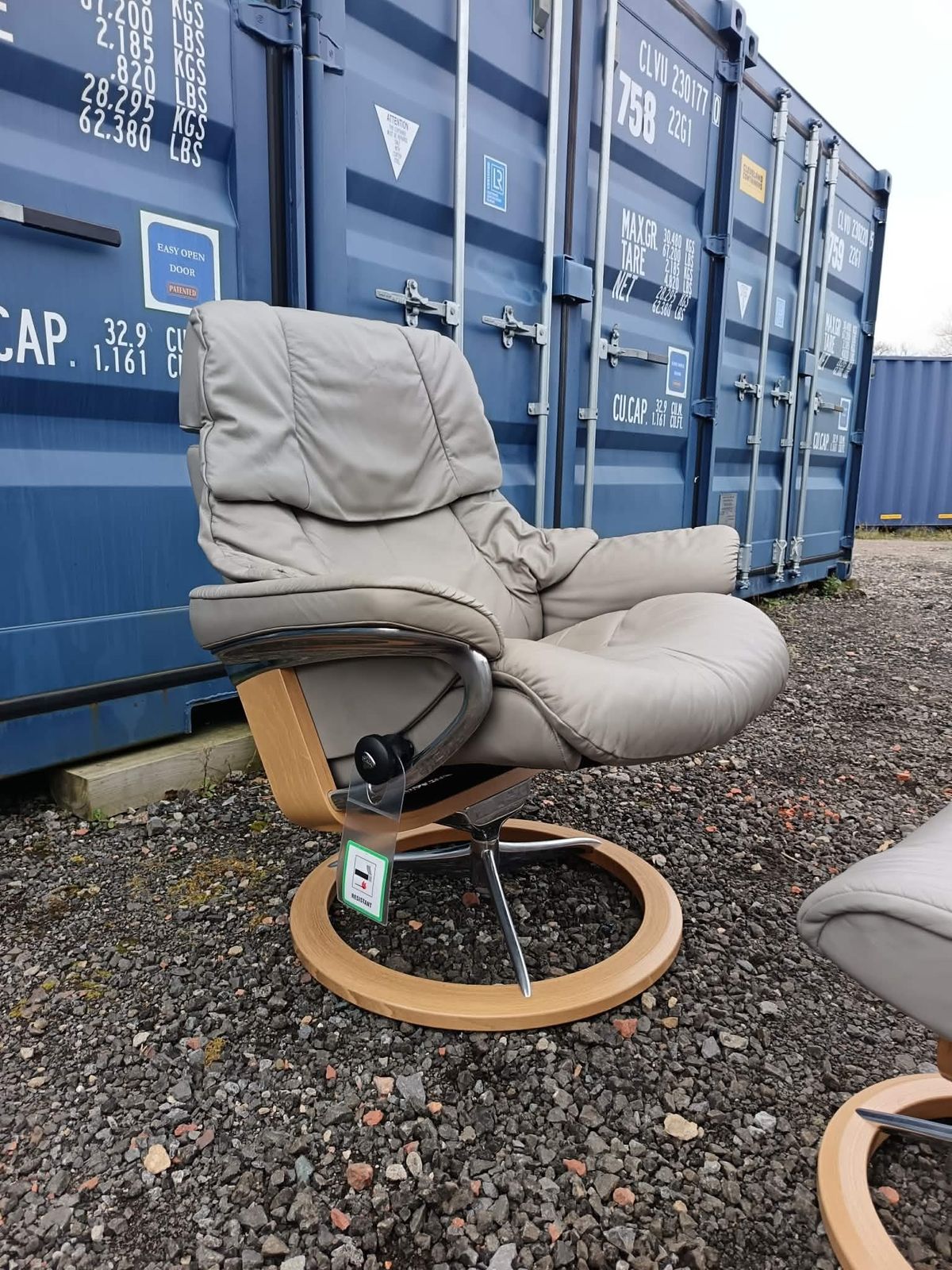 Erkones Stressless Signature Medium Reno Chair And Footstool. photo Furniture