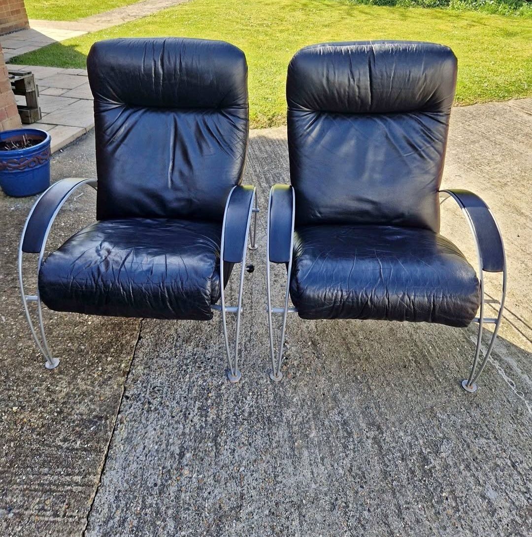 Stunning Percival Lafer "Billie" Recliner Armchairs X2