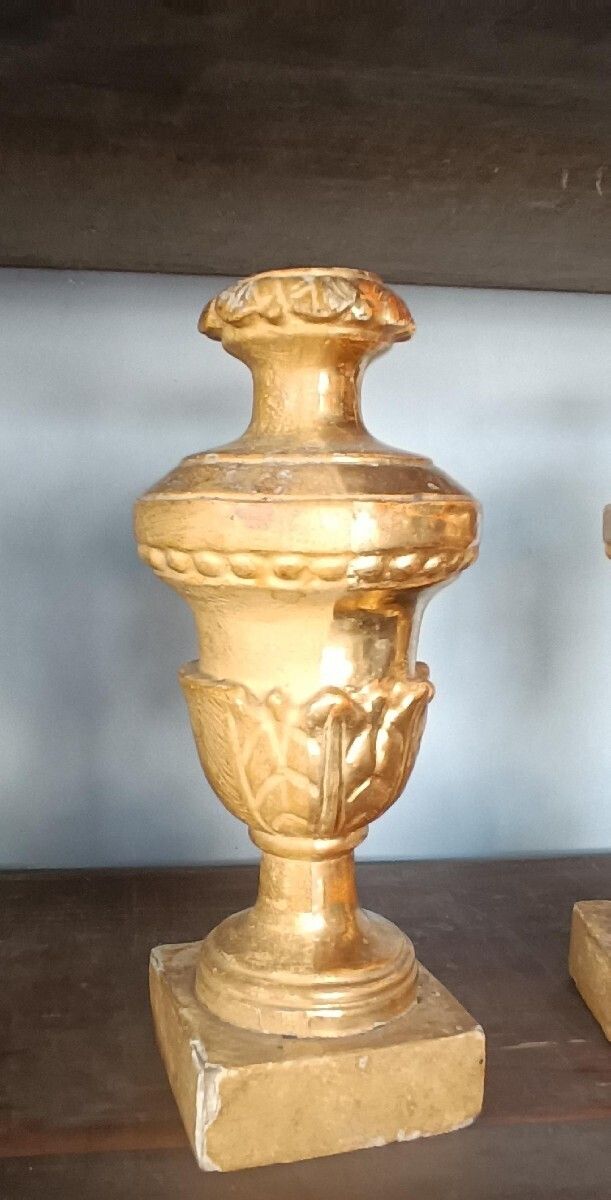 Pair Of Antique Candlesticks With Palm Shaped Bases, Tuscany, Early 19th Century. photo 375.0