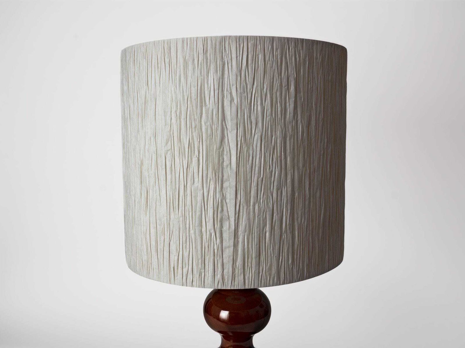 1960s   1970s Vintage Brown Ceramic Table Lamp With Cream White Lampshade   Mid Century Modern Lighting photo 205.0