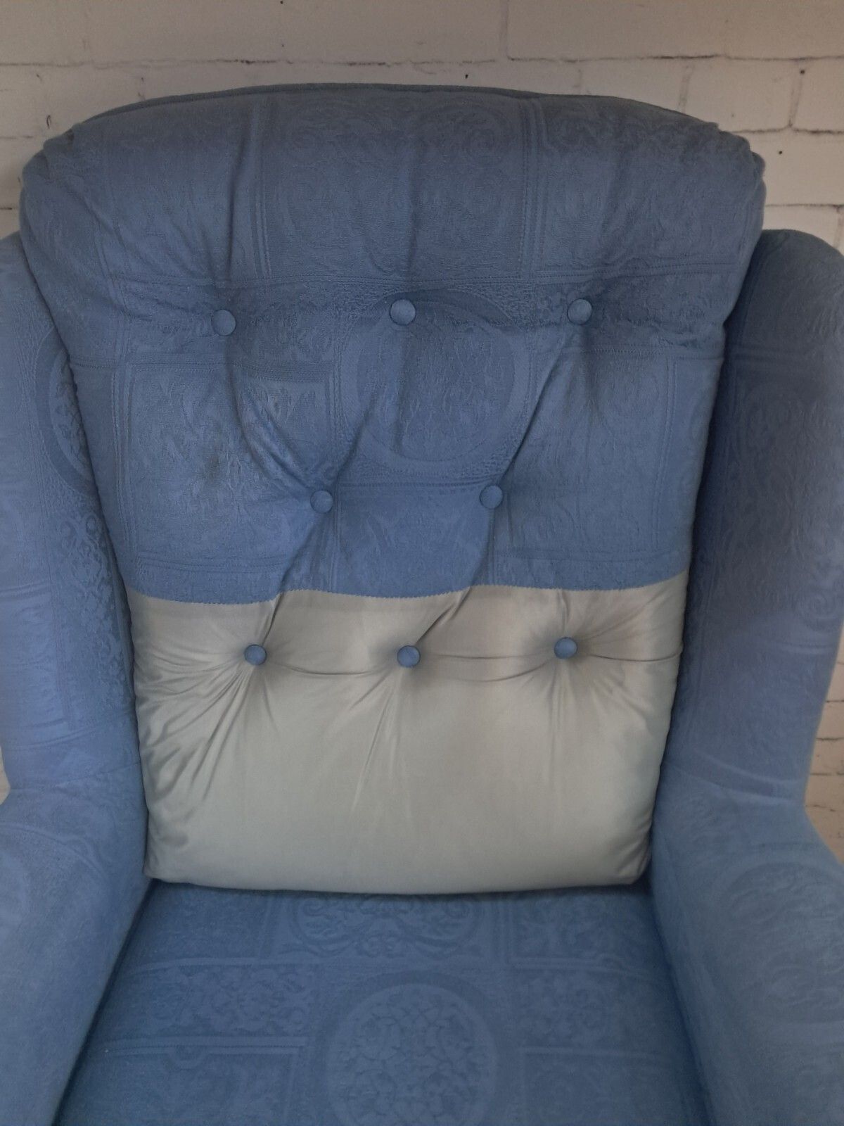 Vintage Wingback Armchair Mid Century Style Lounge Chair Buttoned photo 225.0