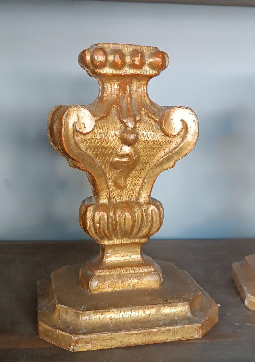 Antique Pair Of Louis XIV Style Palm Frond Holders photo for sale