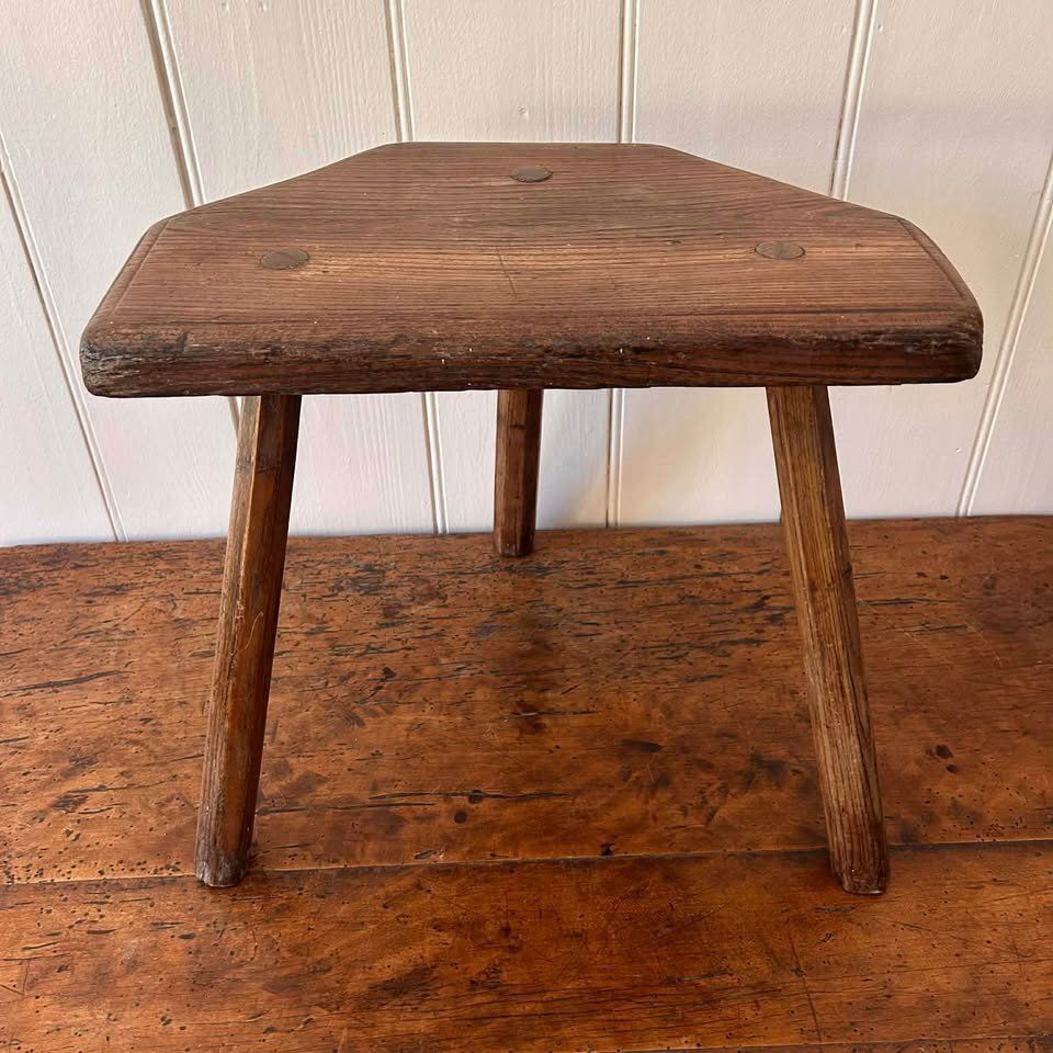 Primitive Three Legged Milking Stool photo for sale