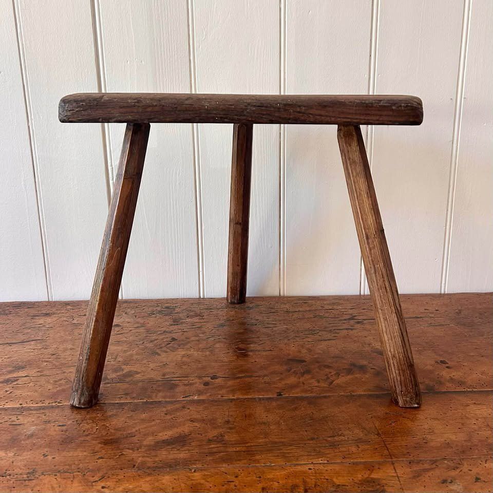 Primitive Three Legged Milking Stool photo Furniture