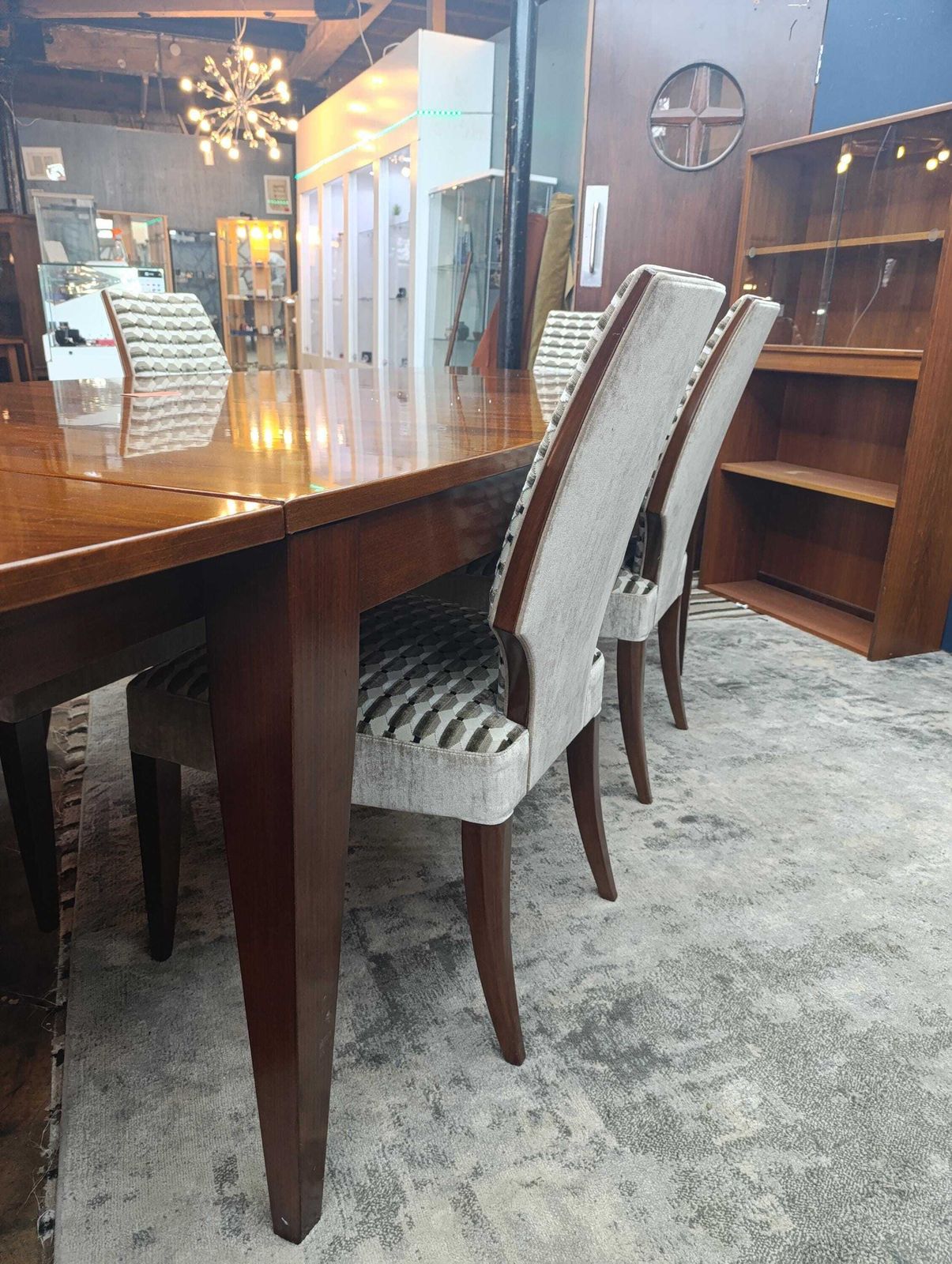 Italian Selva Extending Dining Table With Six Upholstered Chairs photo Furniture