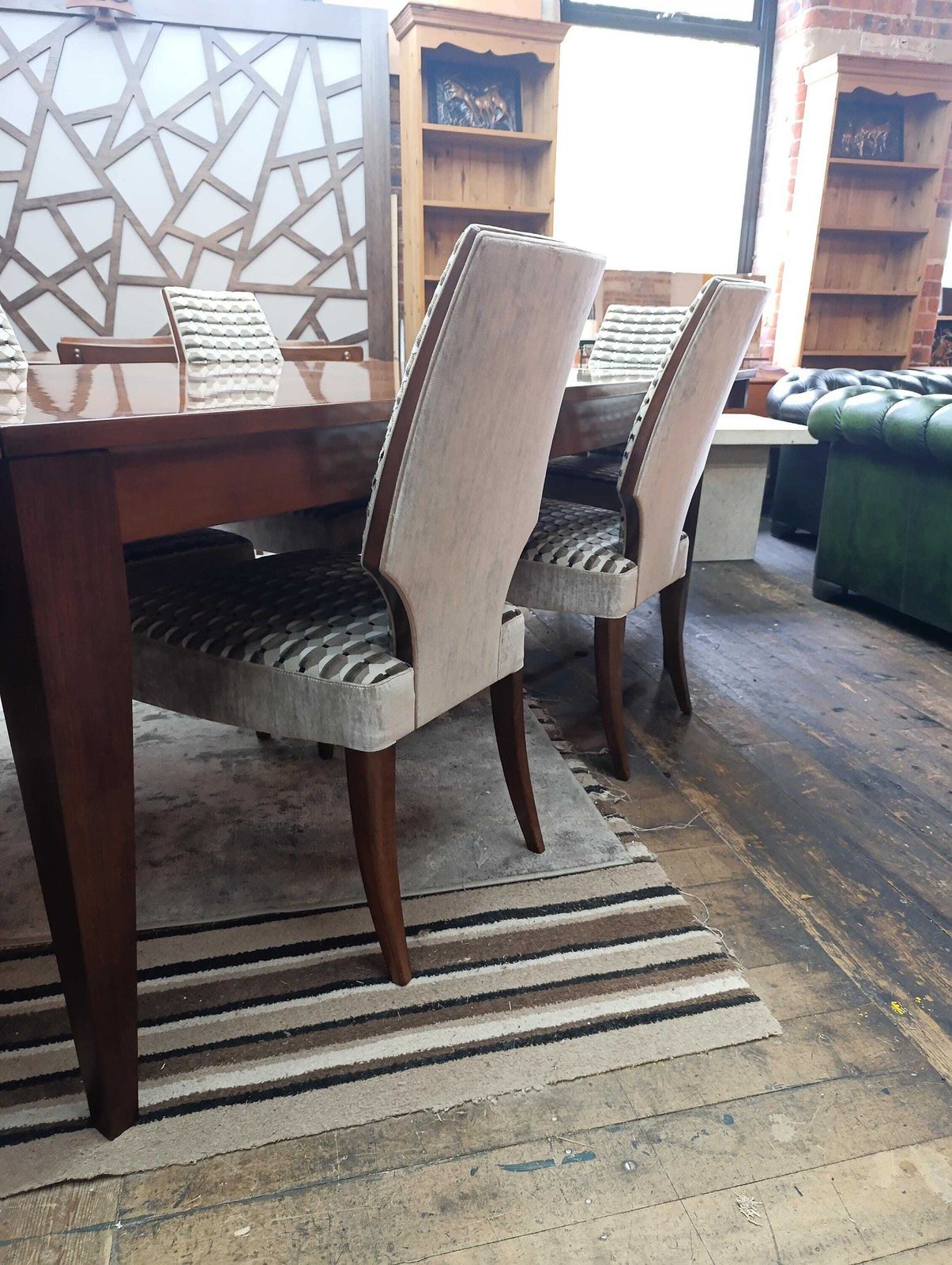 Italian Selva Extending Dining Table With Six Upholstered Chairs photo buy