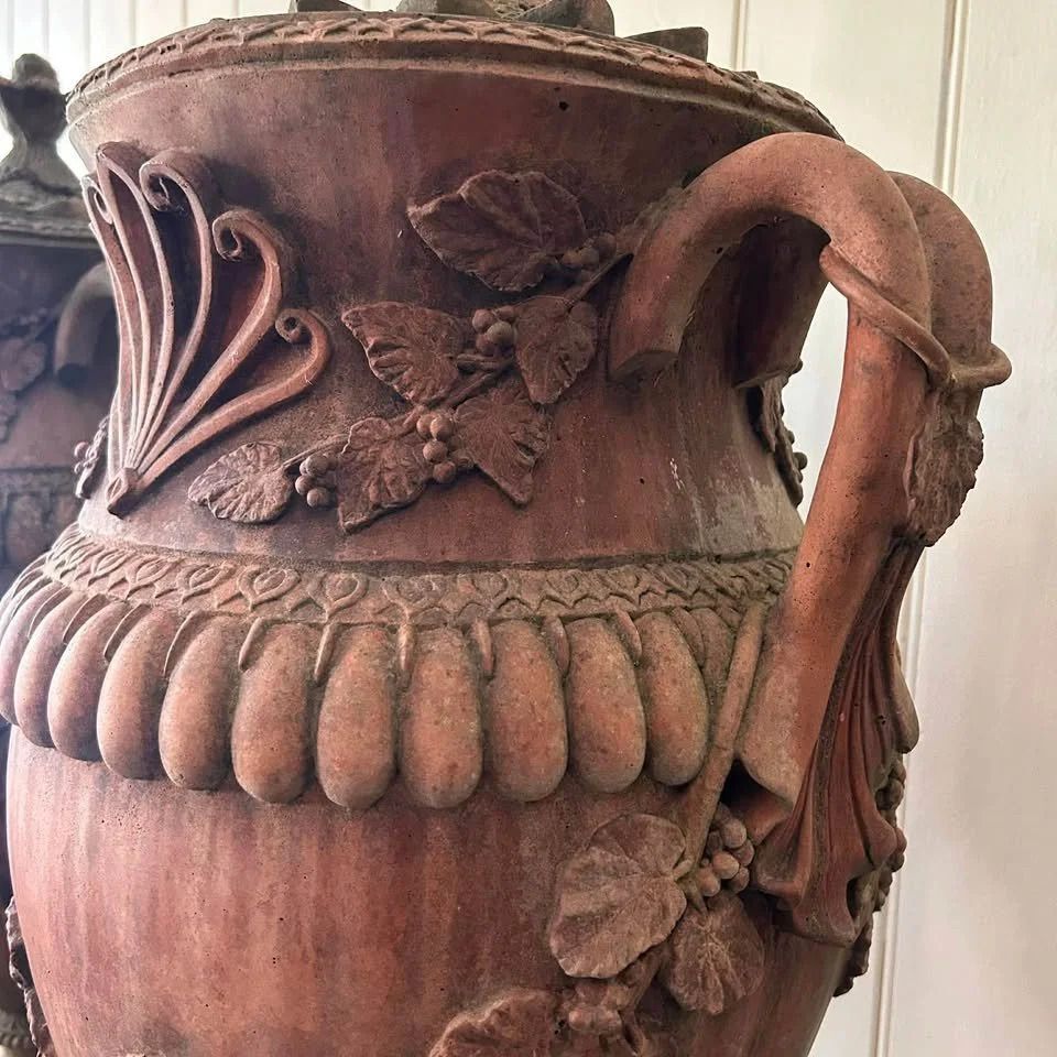 Large Pair Of Terracotta Amphora Urns photo for sale