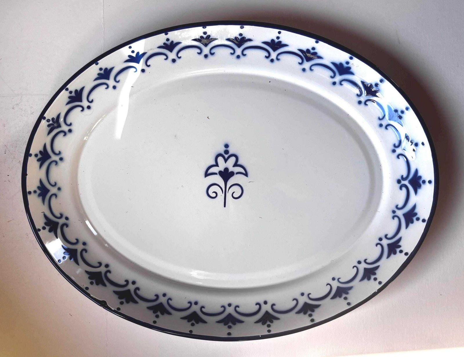 Blue And White Enamel Platter Ikea Arv Idyll Swedish Dish Vintage Modernaire Enamel Platter