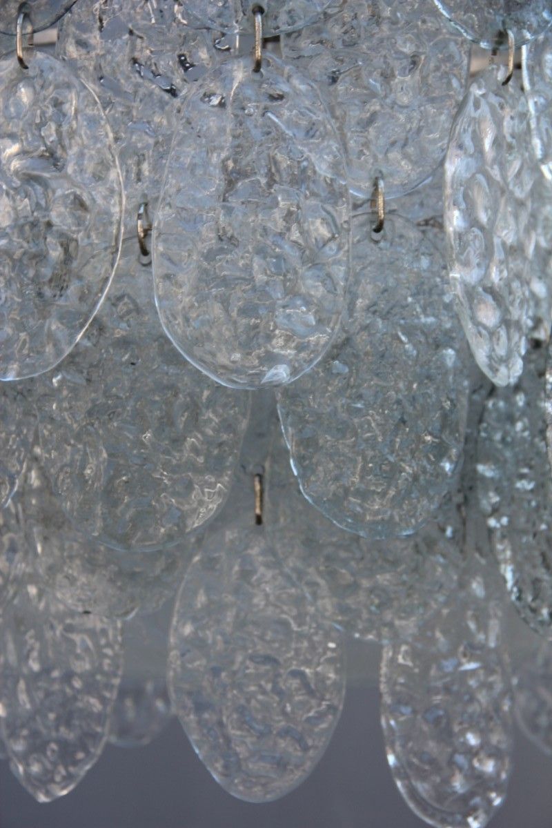 Lighting Vistosi Italian Mid Century Chandelier Murano Art Glass 1960 photo