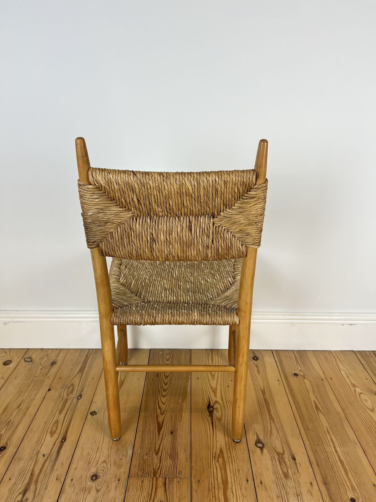 photo for sale Pair Of Vintage Mid Century Rush Dining Chairs, Charlotte Perriand Style, C.1960 70