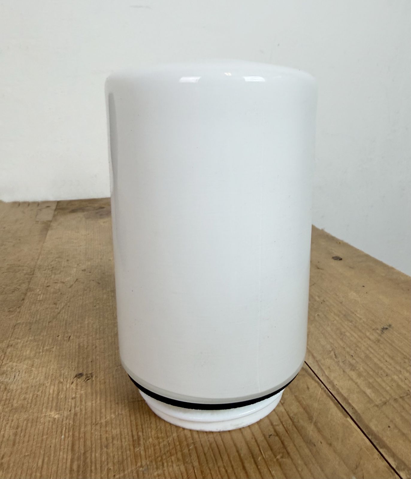 photo for sale Industrial Brown Bakelite Wall Light With Milk Glass, 1960s