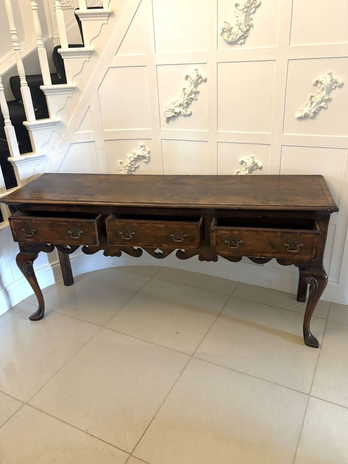 Antique 20th Century Style Oak Dresser Base photo vintage