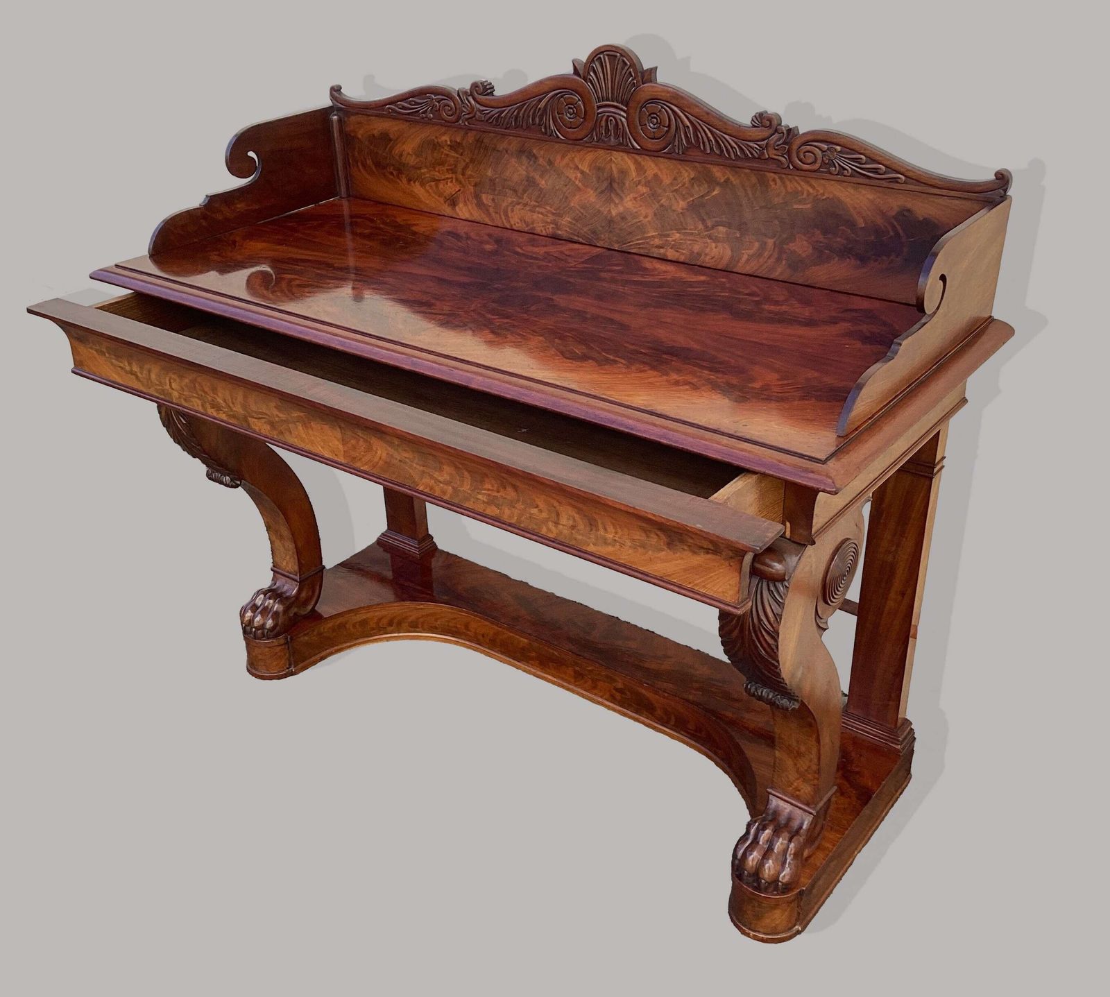 Good Late Regency Mahogany Console Table / Serving Table photo for sale