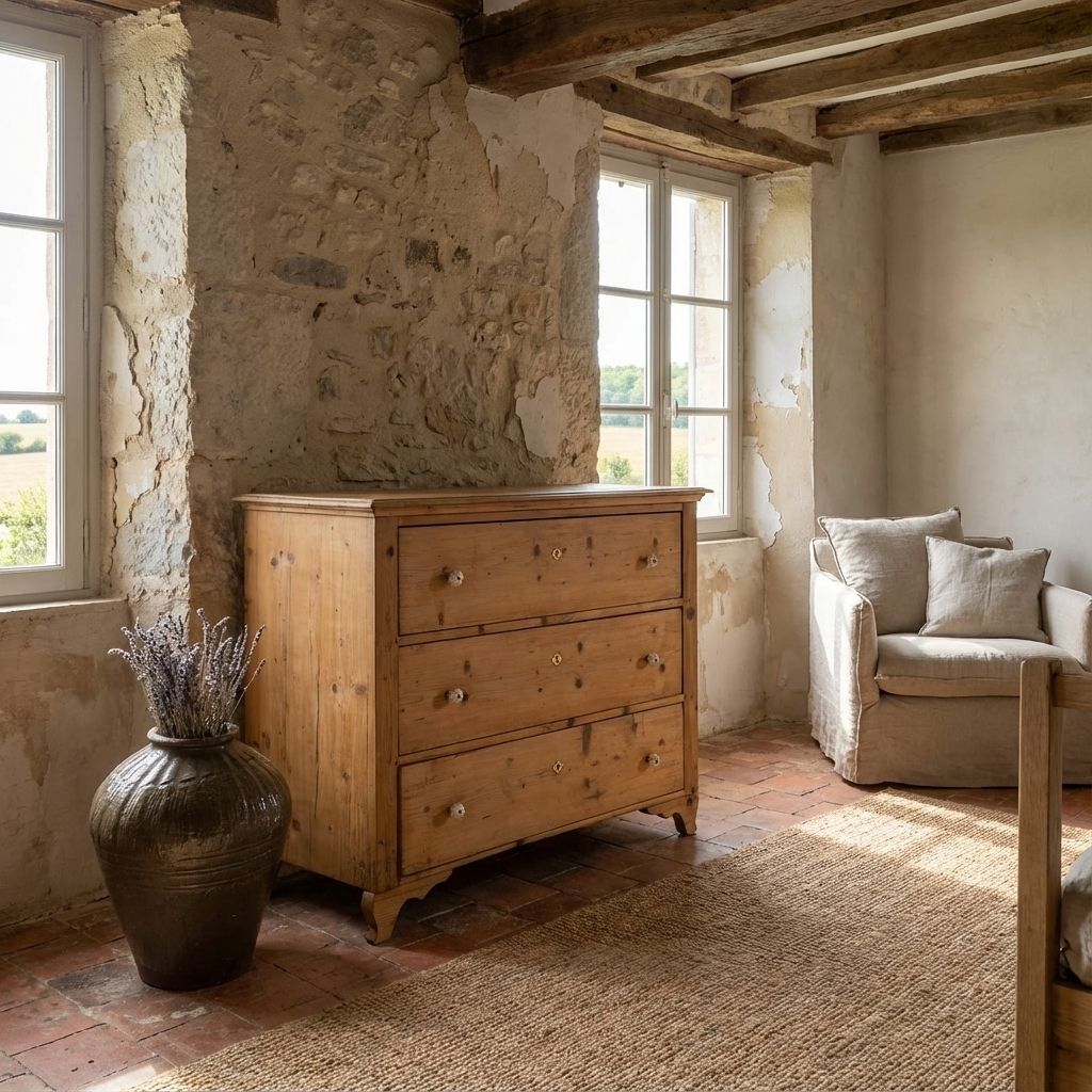 Furniture Antique Provençal Chest Of Drawers (C.1920) #19 photo