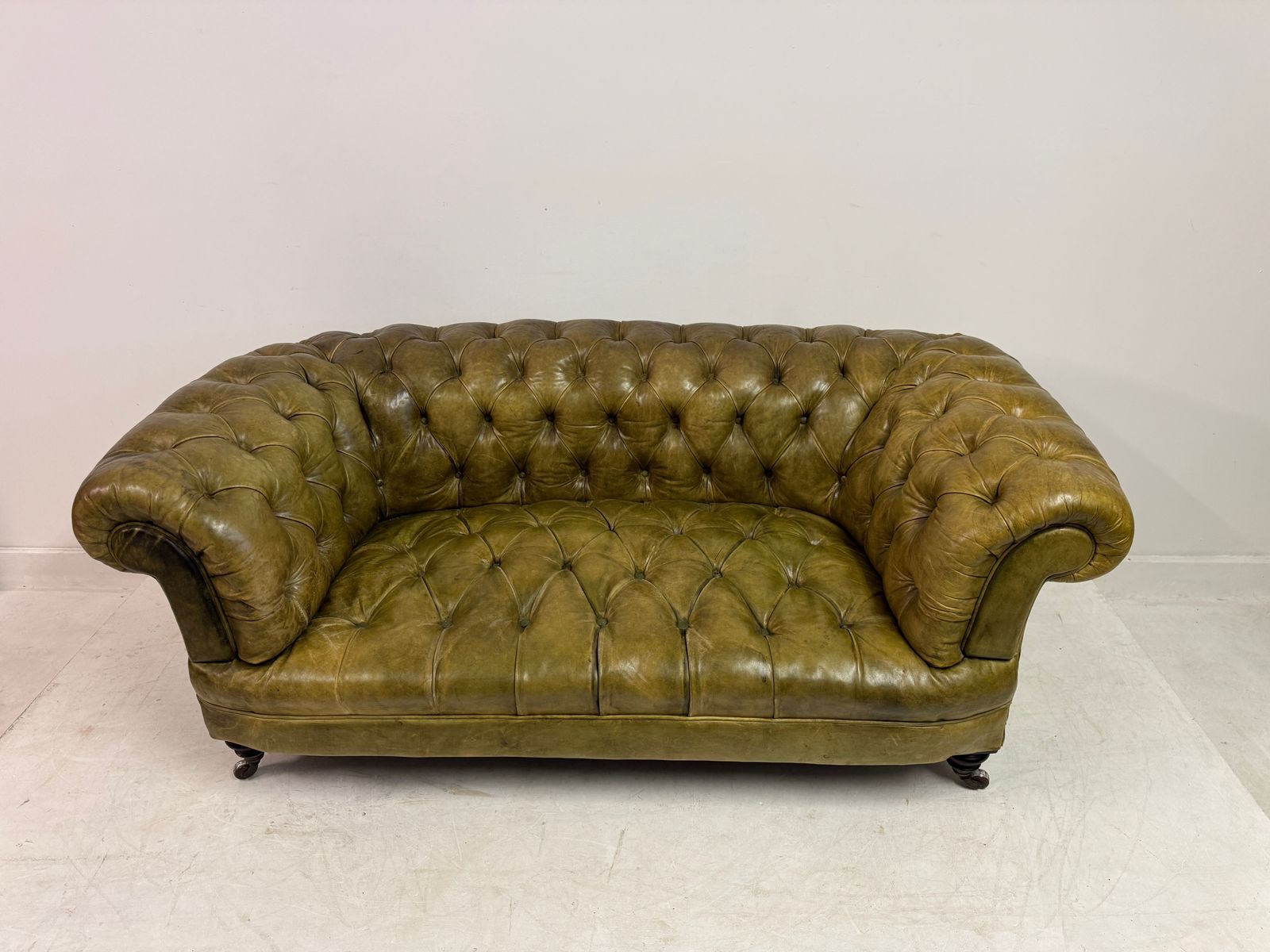 19th Century Chesterfield In Patinated Leather photo for sale