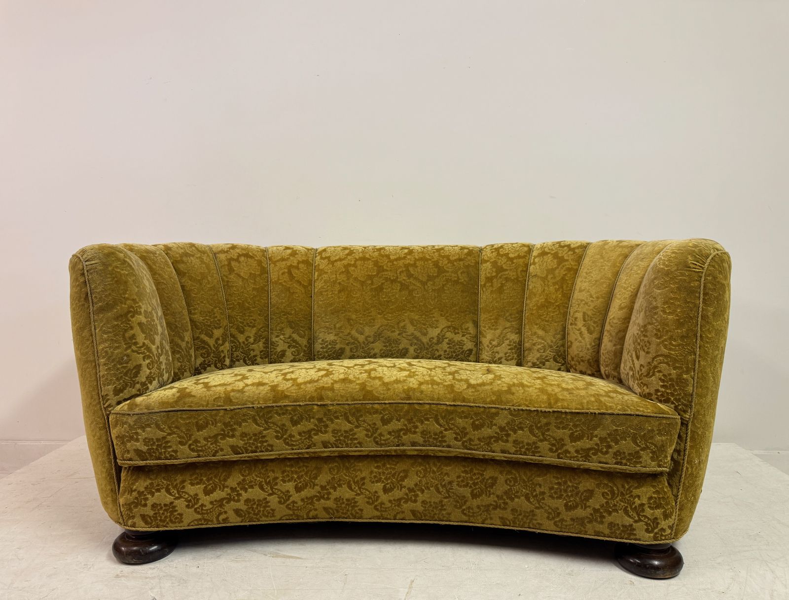 1930s Danish Curved Banana Sofa photo furniture