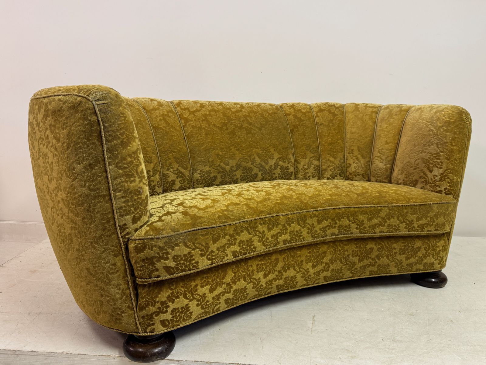 Furniture 1930s Danish Curved Banana Sofa photo