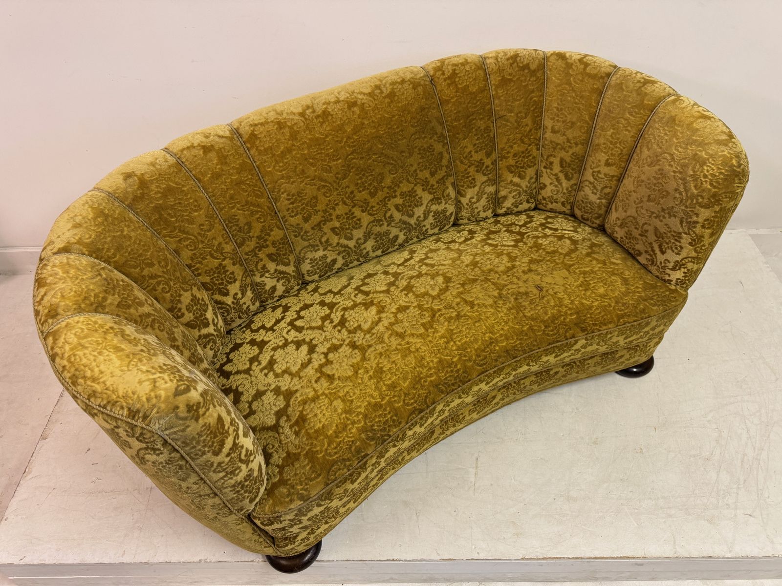 1195.0 1930s Danish Curved Banana Sofa photo