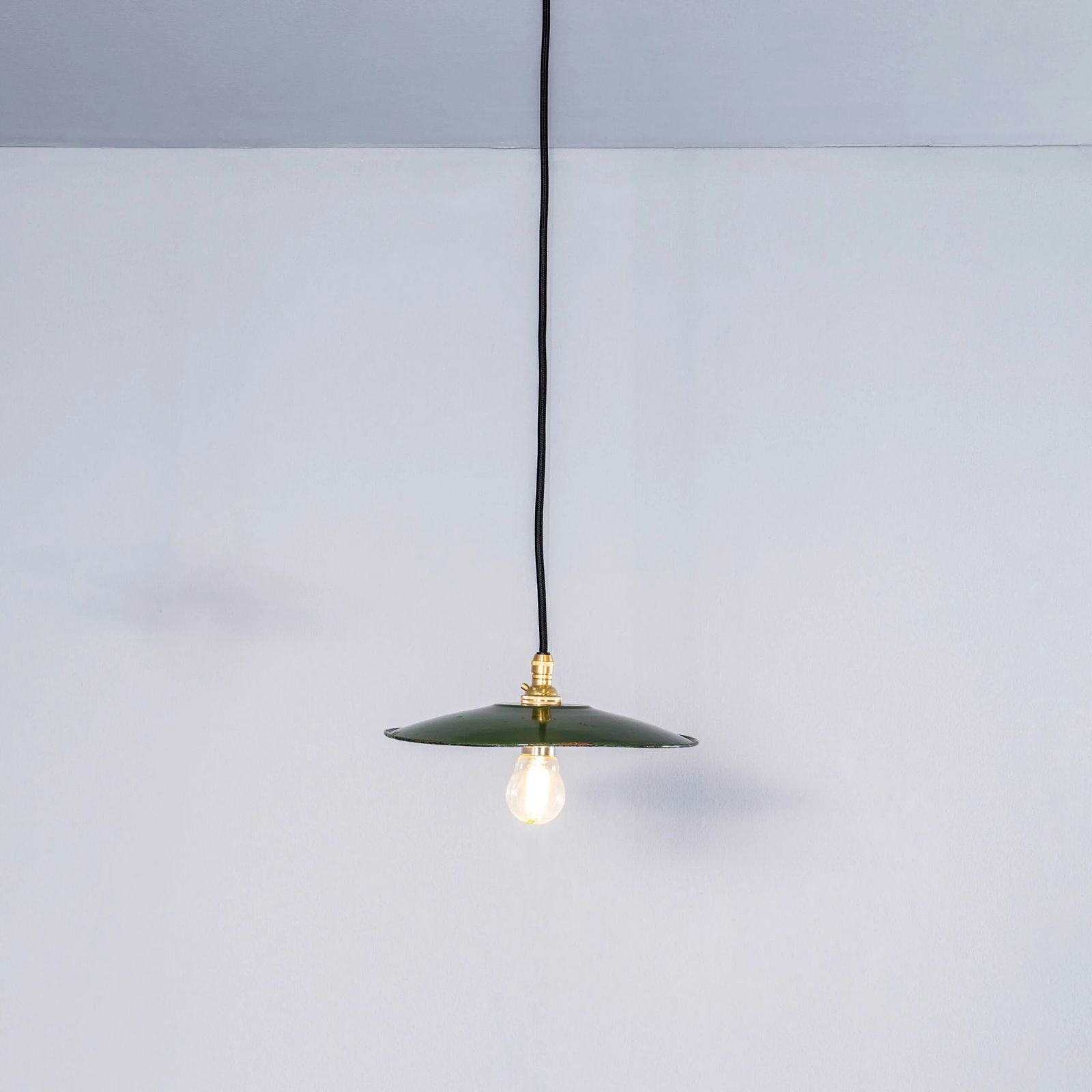 1930’s French Green Café Enamel Coolie Lights – 9.5 Inch photo buy
