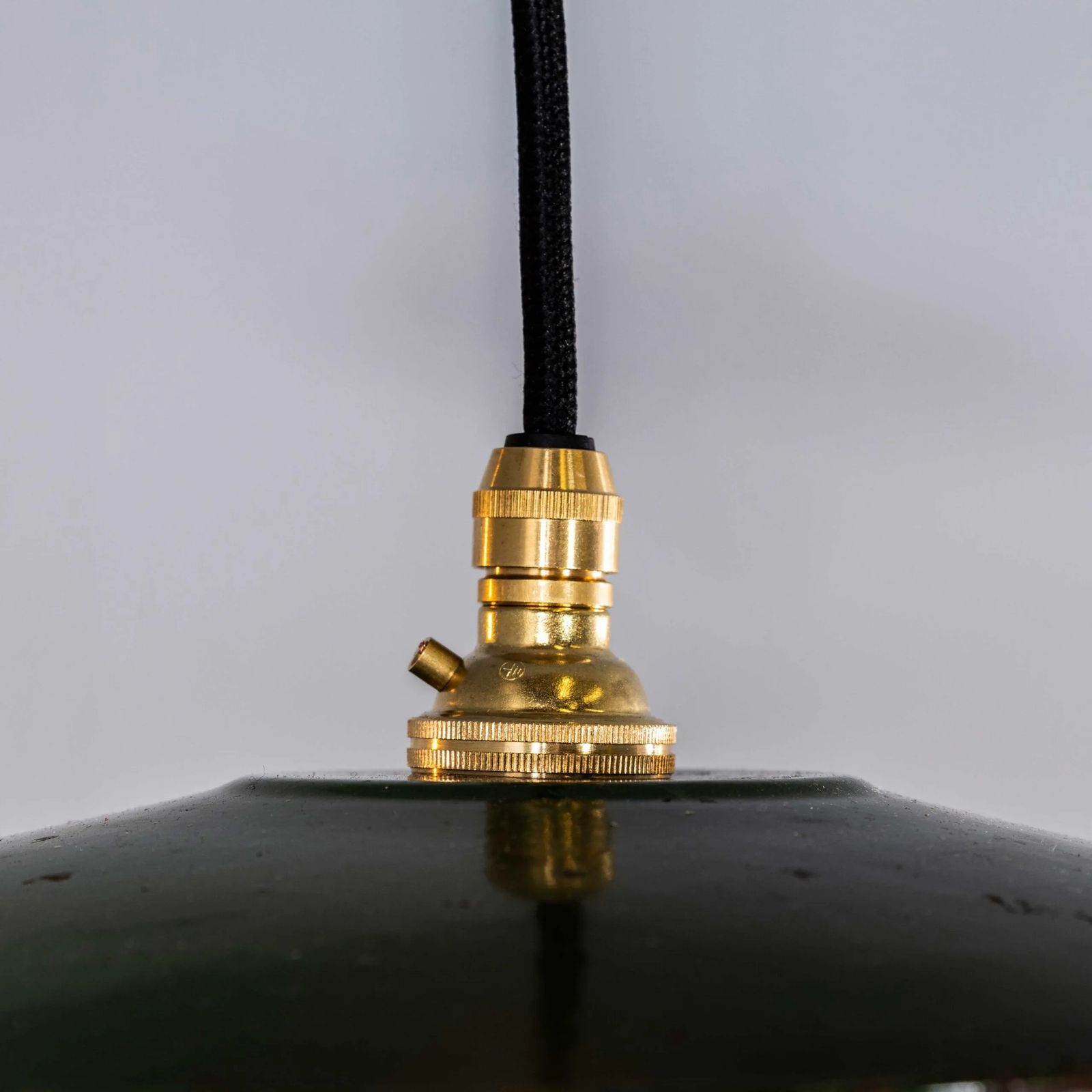 1930’s French Green Café Enamel Coolie Lights – 9.5 Inch photo vintage