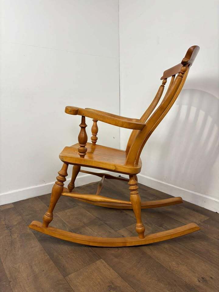 Vintage Elm Grandfather Rocking Chair photo vintage
