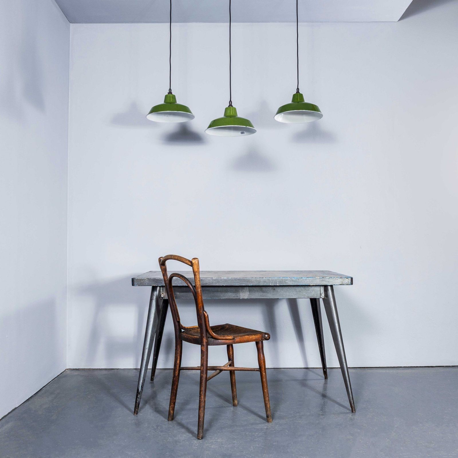 1940’s Classic Green Revo Hanging Lamps – 12 Inch photo for sale