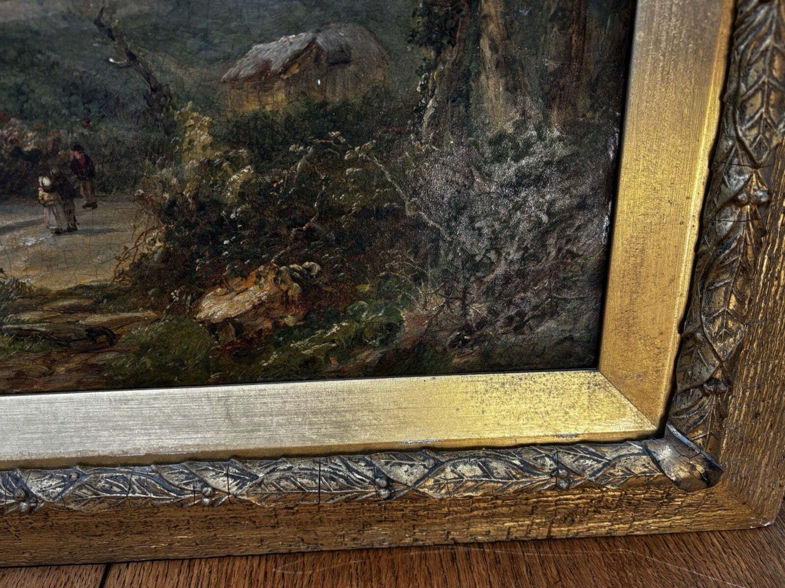 Victorian Gilt Framed Oil On Canvas, " The Old Cottage, R.Randell photo Art