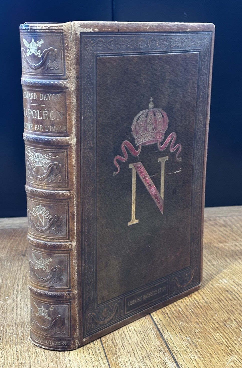 Napoleon. Large Victorian Illustrated Leather Bound Book, Paris 1895