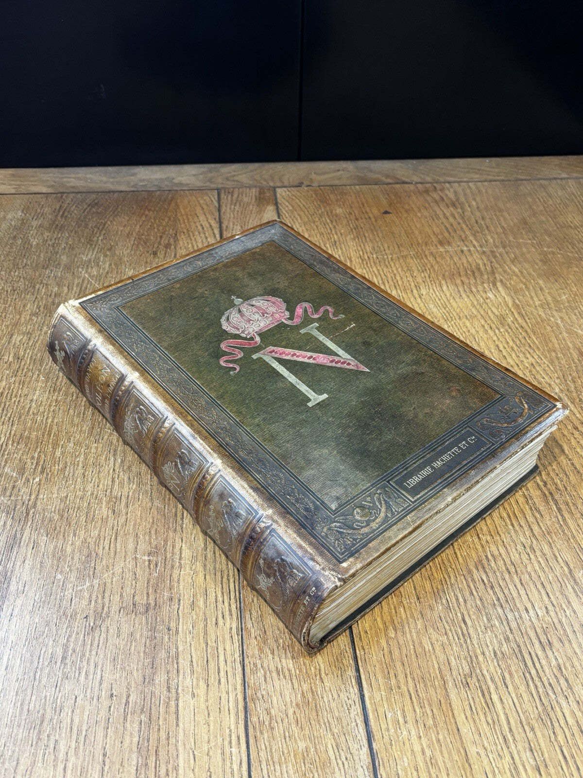 Napoleon. Large Victorian Illustrated Leather Bound Book, Paris 1895 photo for sale