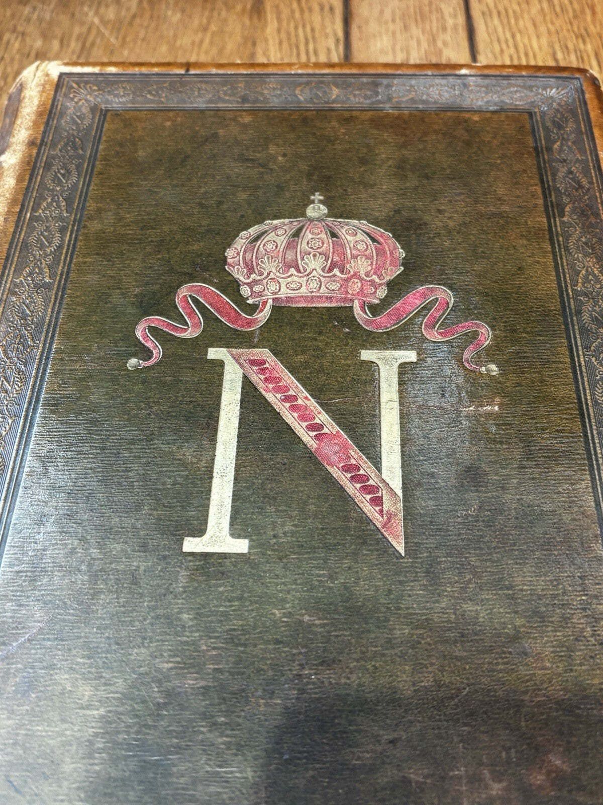 Napoleon. Large Victorian Illustrated Leather Bound Book, Paris 1895 photo vinterior