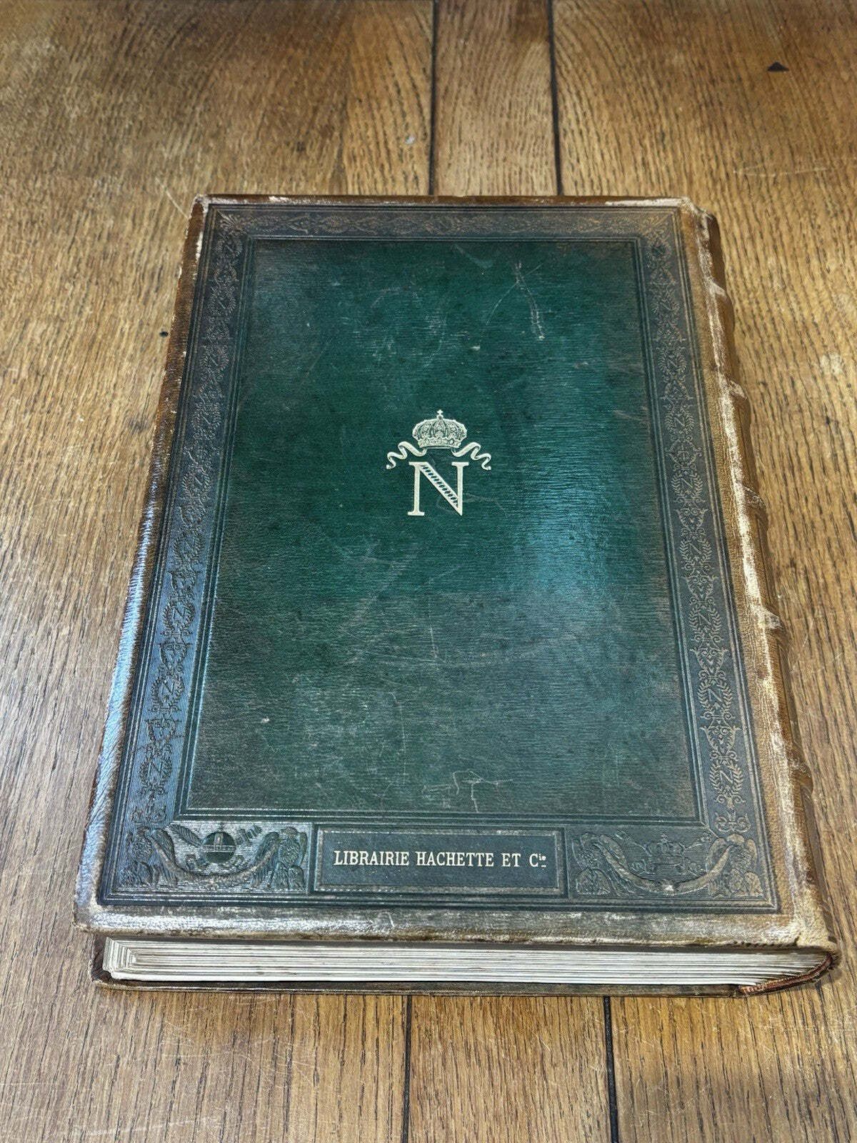 Napoleon. Large Victorian Illustrated Leather Bound Book, Paris 1895 photo vintage