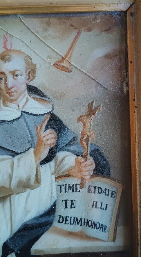 Antique Glass Painting   Saint Vincent Ferrer photo Art
