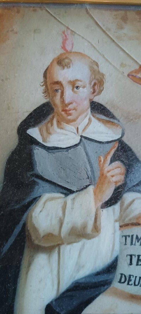 Antique Glass Painting   Saint Vincent Ferrer photo buy