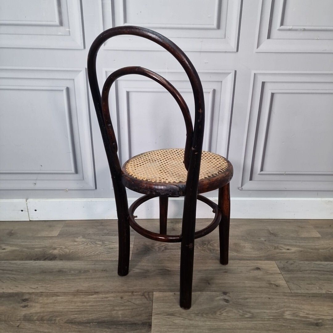 photo vinterior Child's Bistro Chair   Single Small Vintage Thonet Bentwood Wood Mid Century