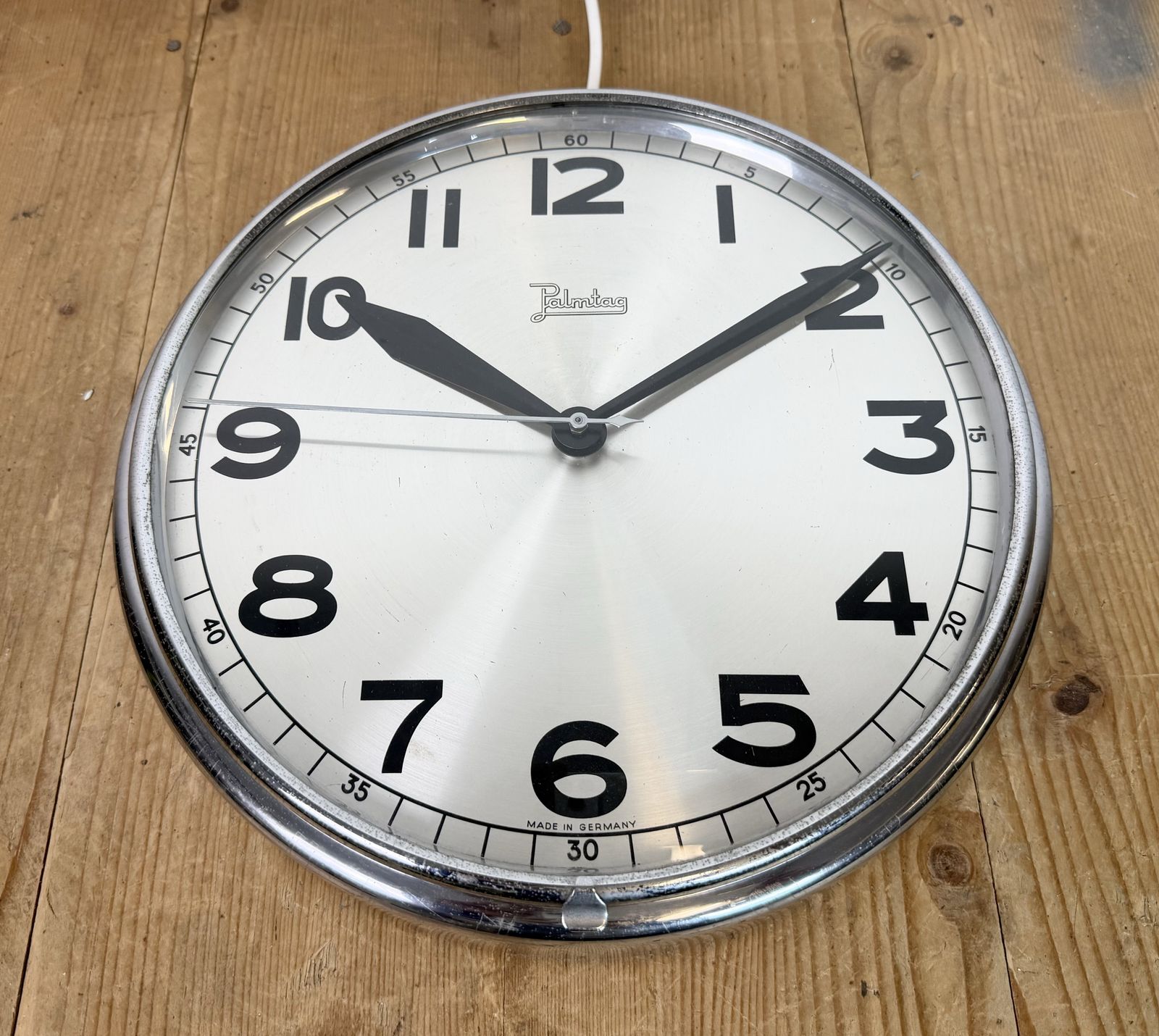 photo for sale Vintage German Electric Wall Clock From Palmtag, 1960s