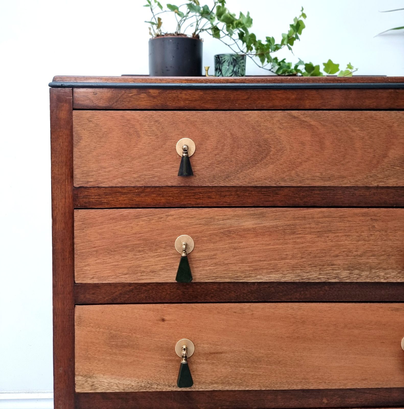Chest Of Drawers With Art Deco Bakelite Handles 1940s photo vintage