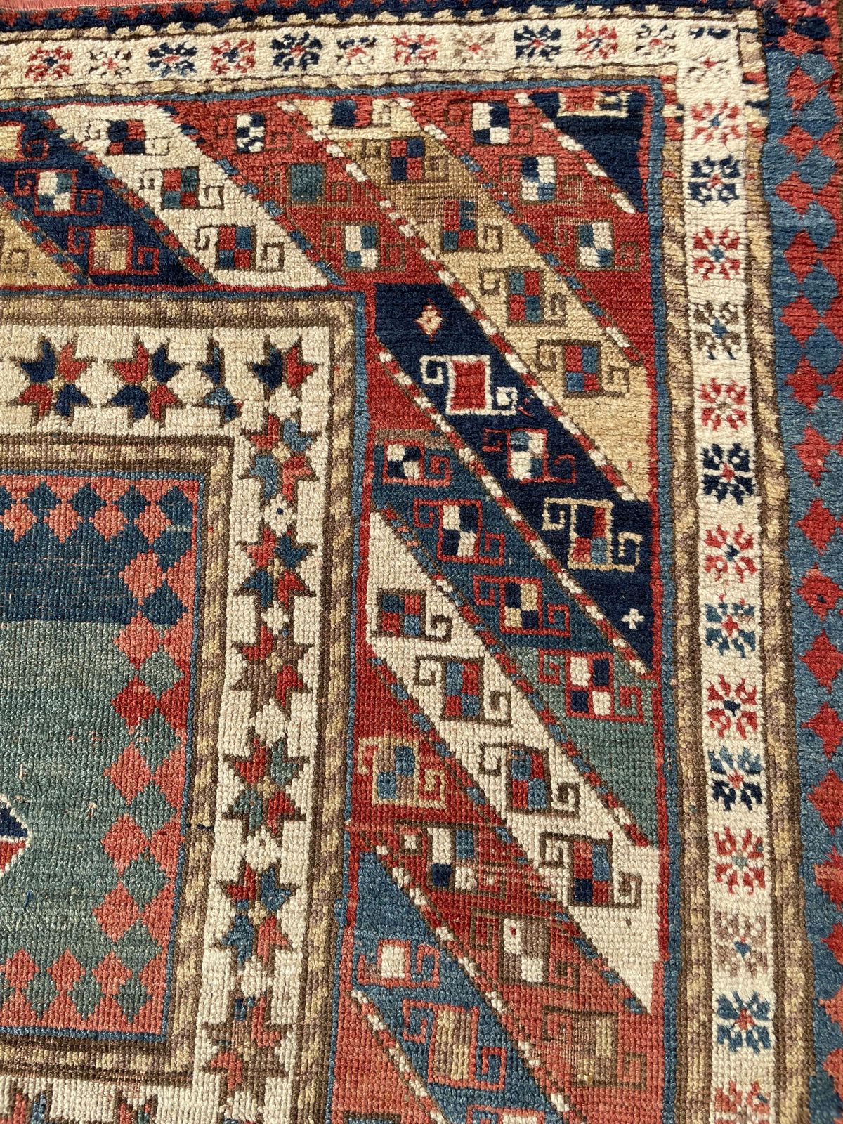 photo for sale Antique Caucasian Kazak Bordjalou Rug