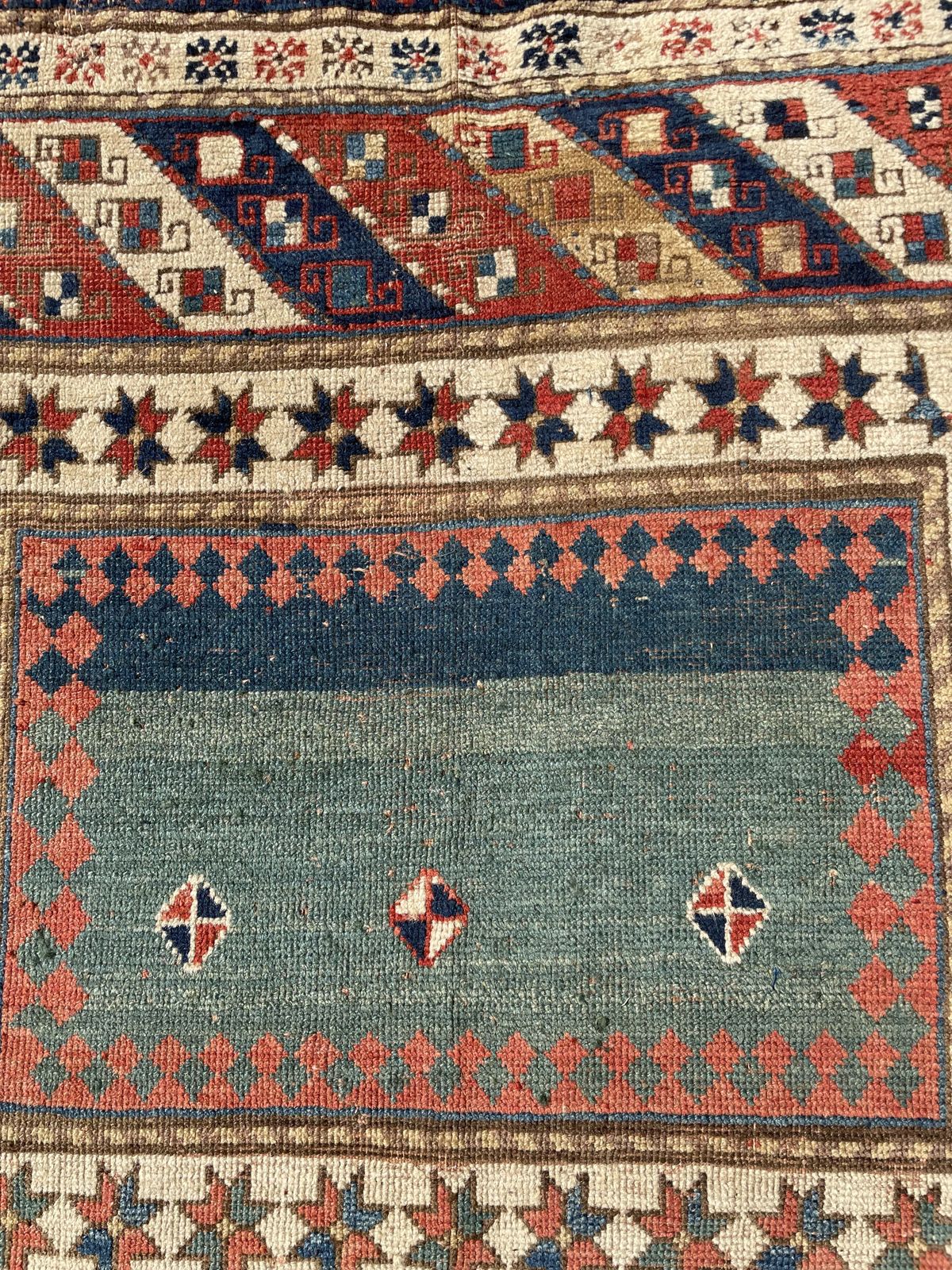 Textiles Antique Caucasian Kazak Bordjalou Rug photo