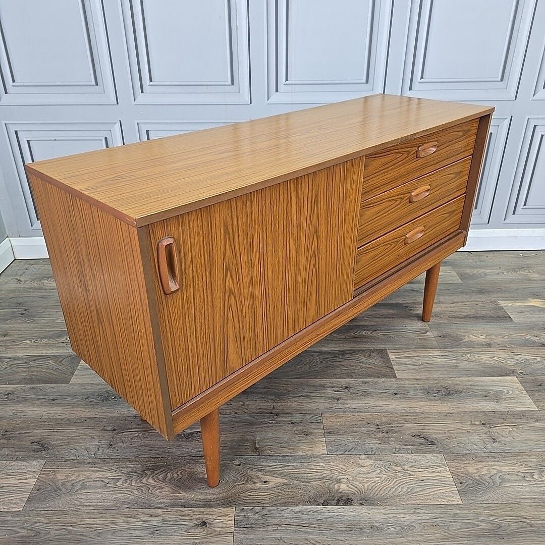 Vintage Schreiber Sideboard   Teak Cabinet Mid Century Buffet Storage Retro Tv photo furniture