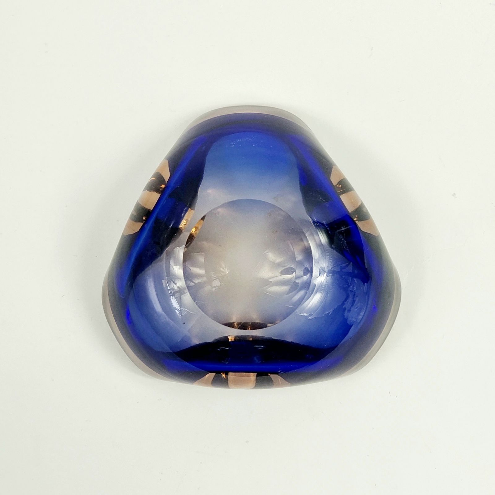 Mid Century Blue Murano Glass Bowl/Catchall By Flavio Poli For Seguso, Italy, 1960s photo vinterior